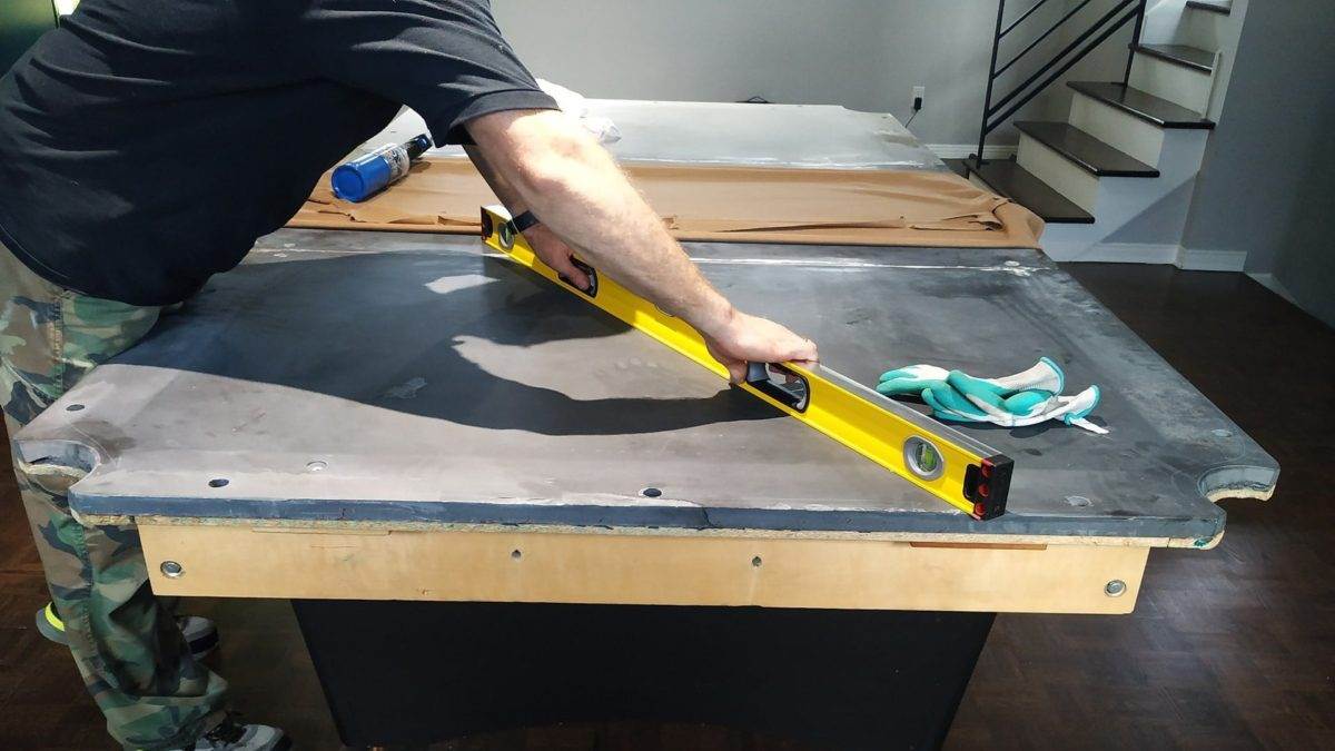 Pool table prepared for moving